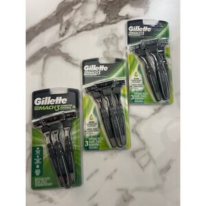 Gillette Mach3 Sensitive Disposable Razors 3 Packs of 3 Count Total 9 Razors